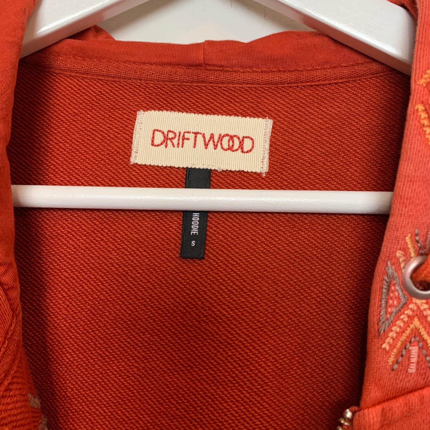 DRIFTWOOD Teddy Hoodie Embroidered Zipper Jacket Small