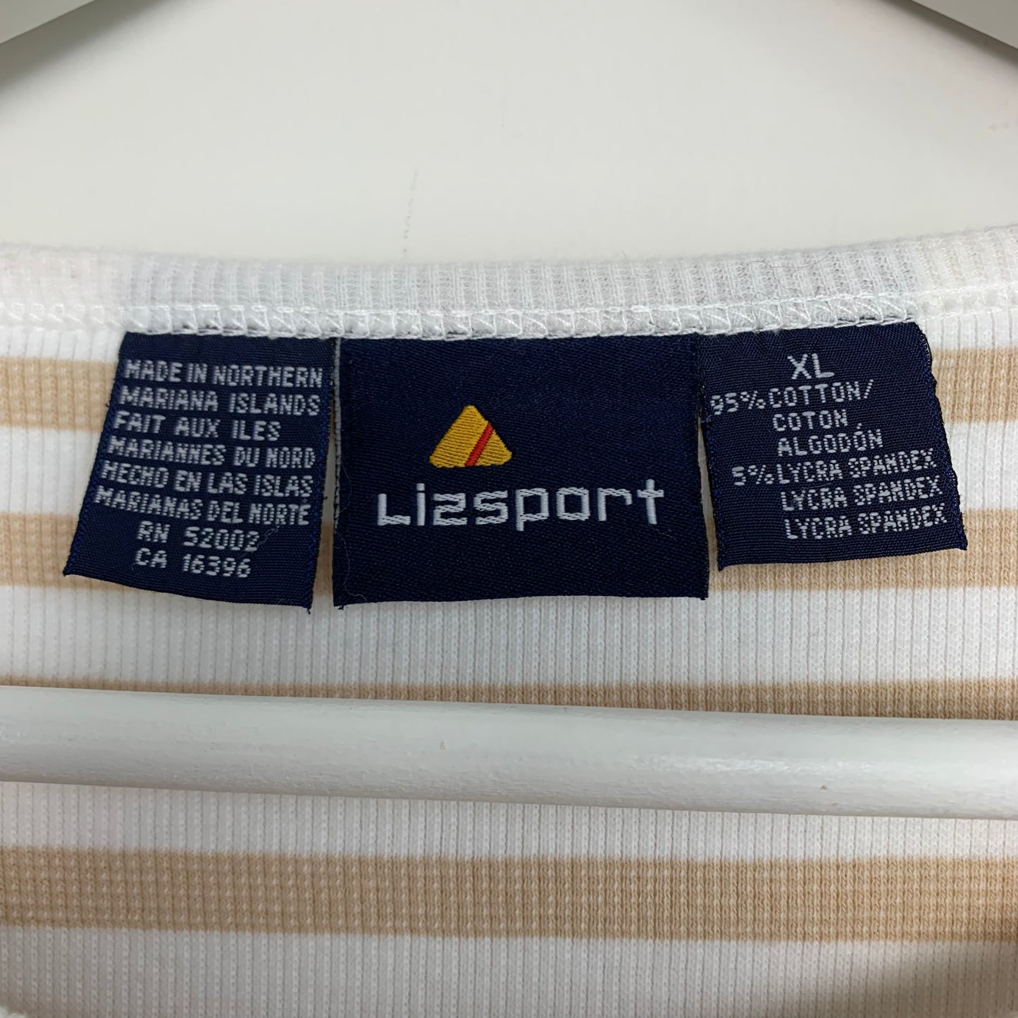 90s Liz Claiborne Striped Ribbed Knit Short Sleeve Tee XL