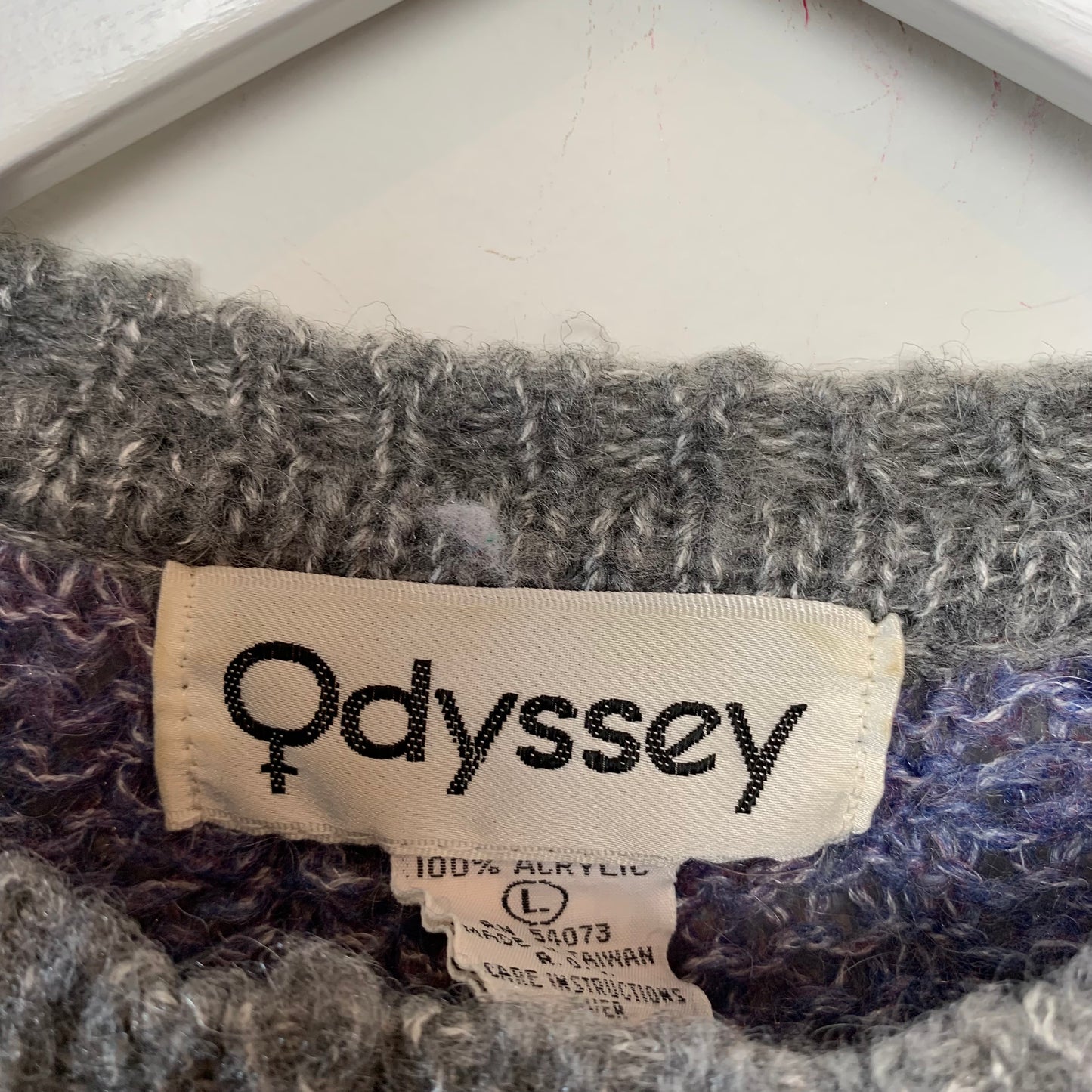 70s 80s Odyssey Open Knit Sweater Striped Pastel Spring Large