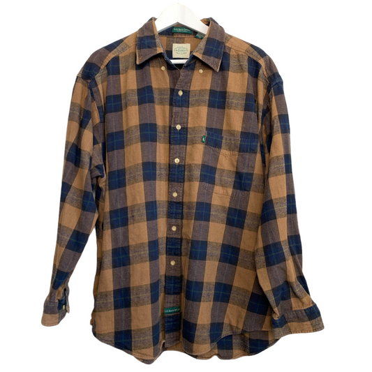 G.H. Bass & Co Flannel Plaid Shirt Jacket Shacket Size XL Cotton Navy Blue and Plaid