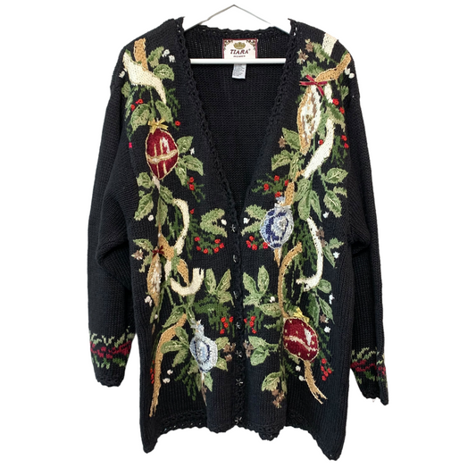 Vintage 90s Tiara Christmas Cardigan Sweater 26/28