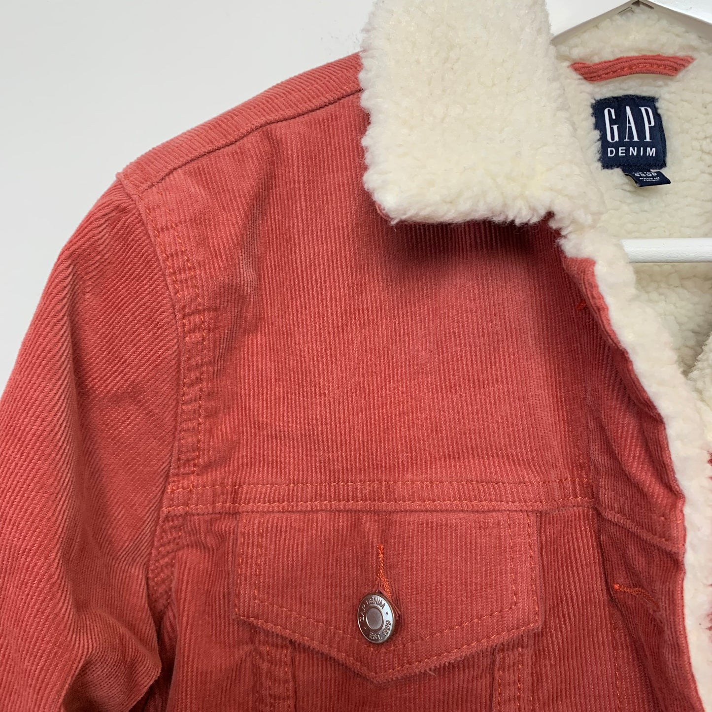 Gap Corduroy Jacket Sherpa Line Collared Small