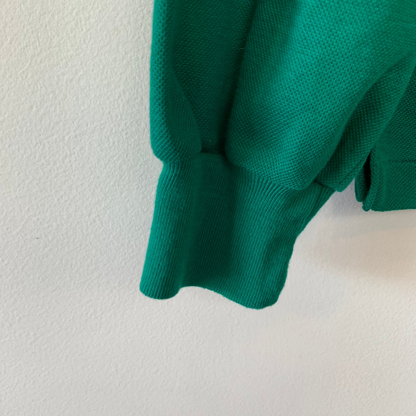 Vintage 1960s Haymaker Lacoste Kelly Green Long Sleeve Polo 38 Made in the USA