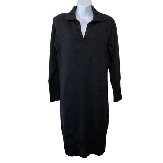 Vintage Helen HSU N.Y. Knit Polo Dress Black XS