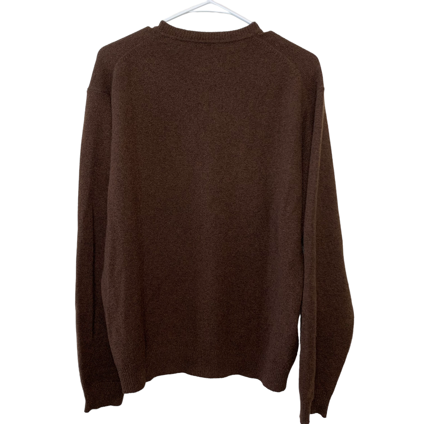John Ashford Cashmere Pullover Sweater V Neck Brown Medium