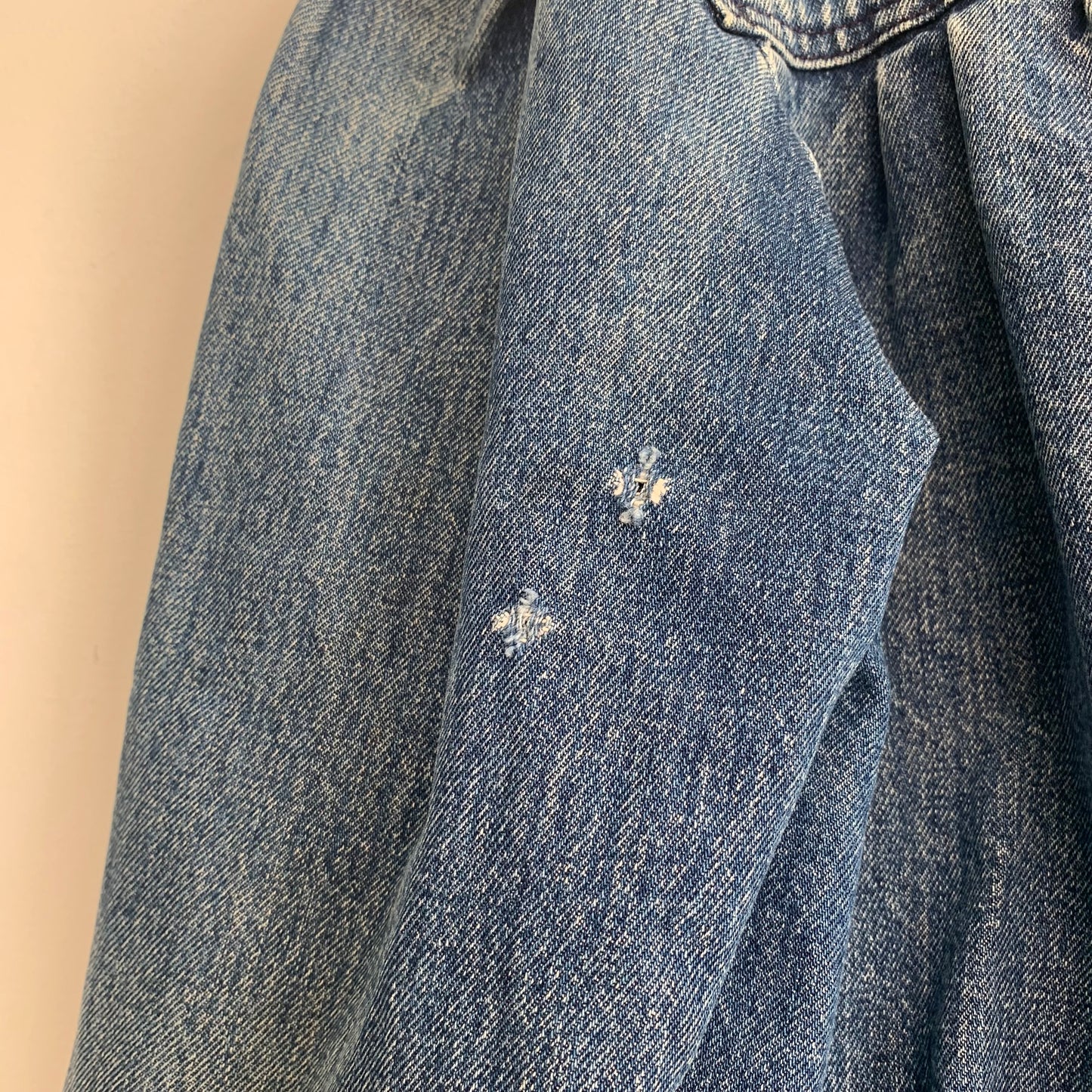 80s Denim Jacket Jean Bomber Coat Cotton Medium