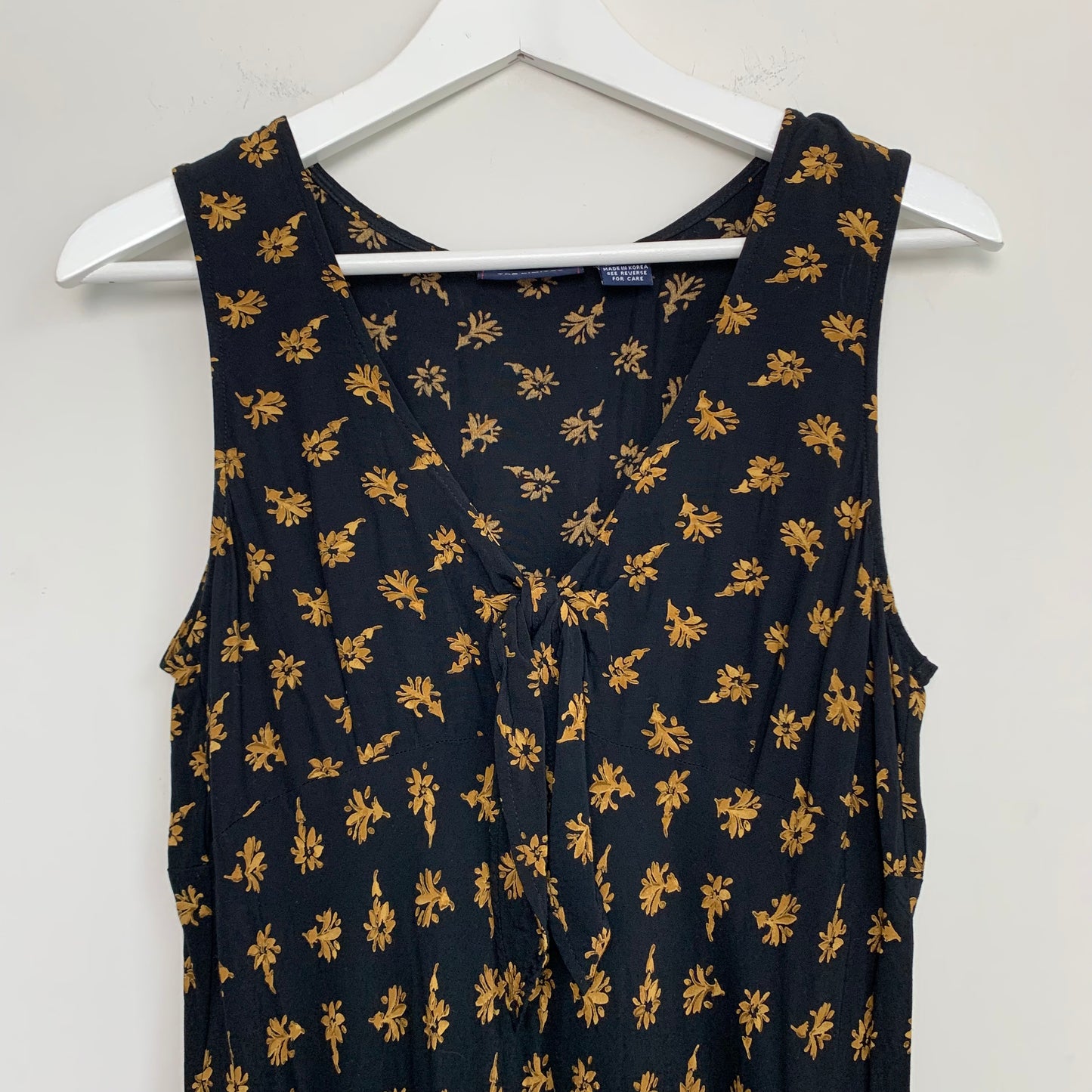 90s The Limited Floral Maxi Dress with Front Tie Rayon