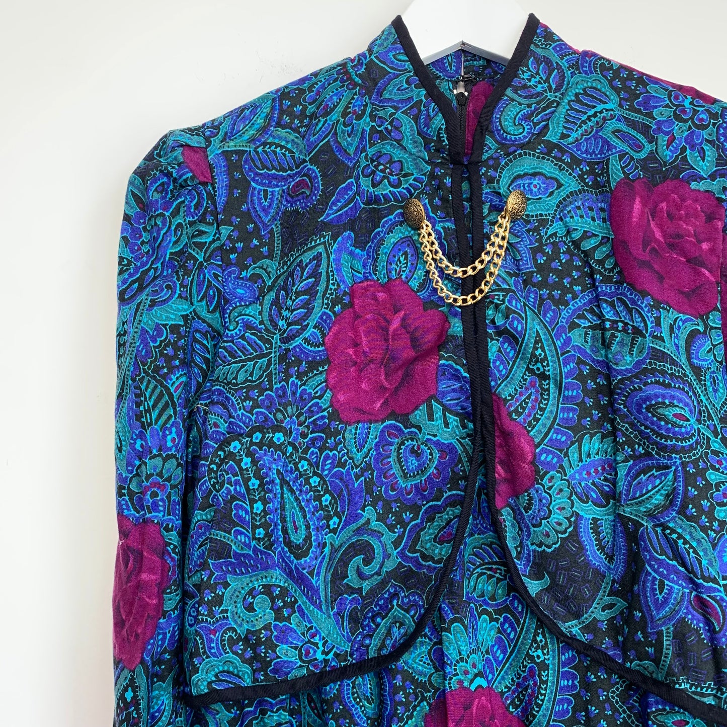 80s Leslie Fay Floral Midi Dress