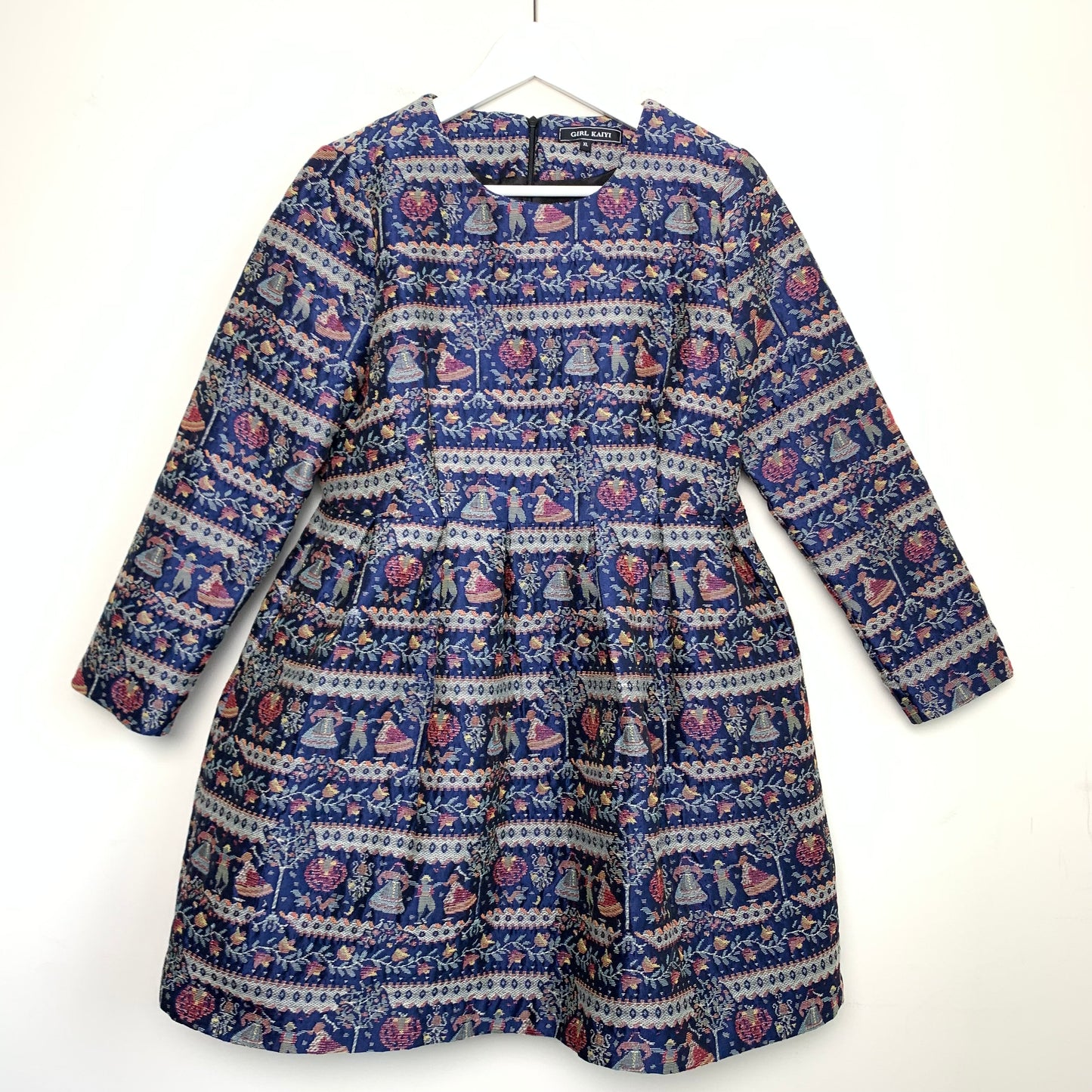 Girl Kaiyi Tapestry Dress Long Sleeve XL