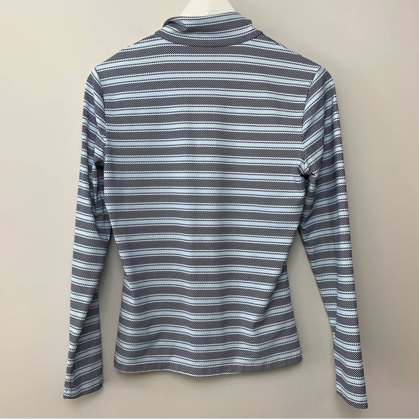 J. McLaughlin Bedford Quarter Zip Striped Top Long Sleeve Pullover Catalina S