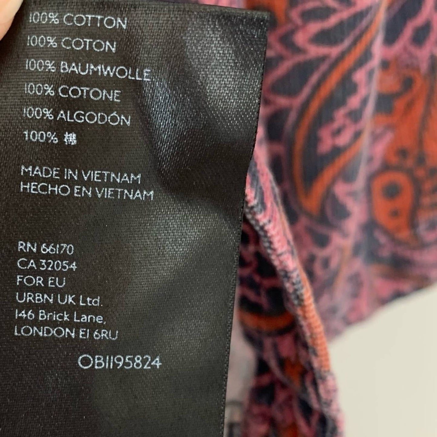 Anthropologie Dayna Corduroy Dress Paisley Floral Medium Pink Orange