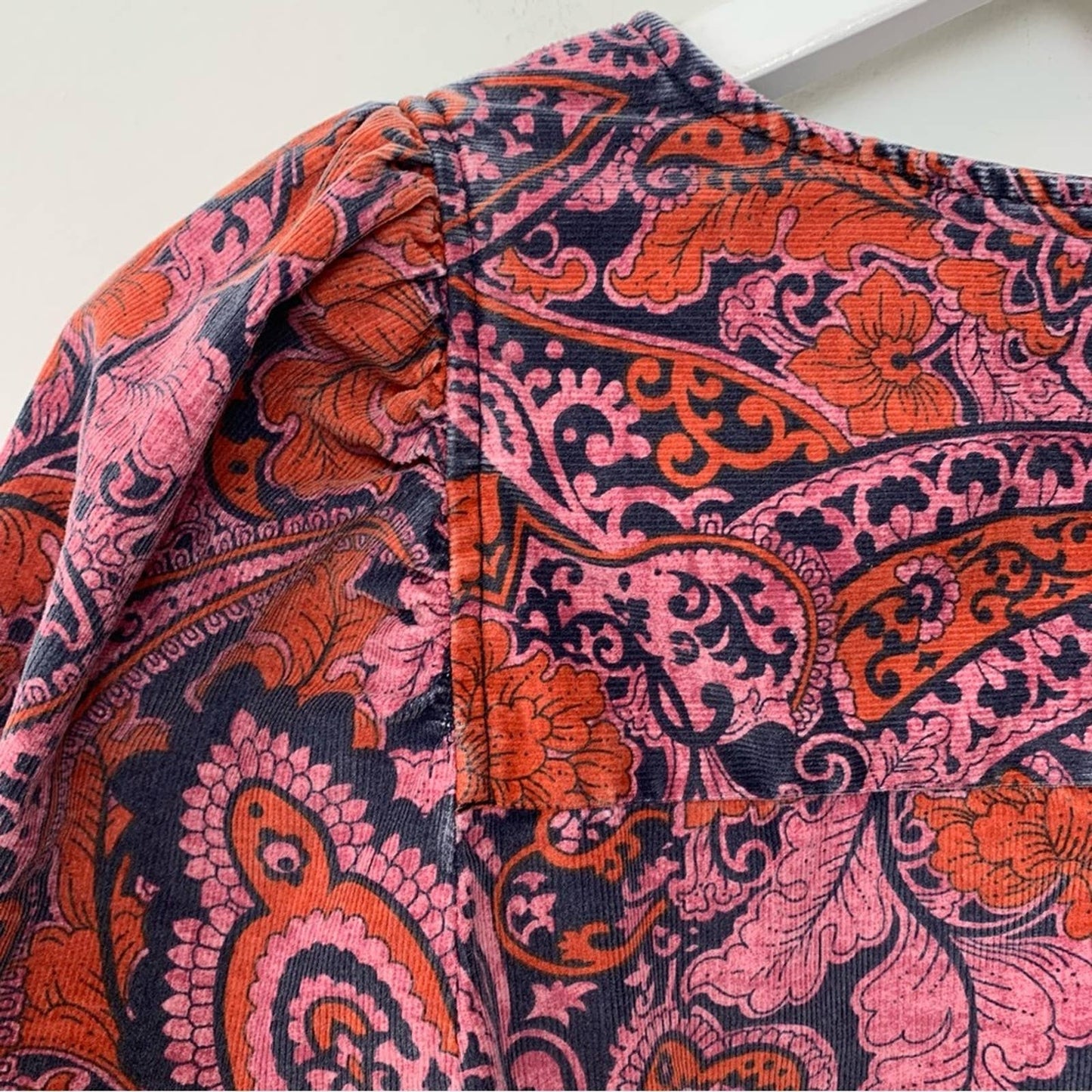 Anthropologie Dayna Corduroy Dress Paisley Floral Medium Pink Orange