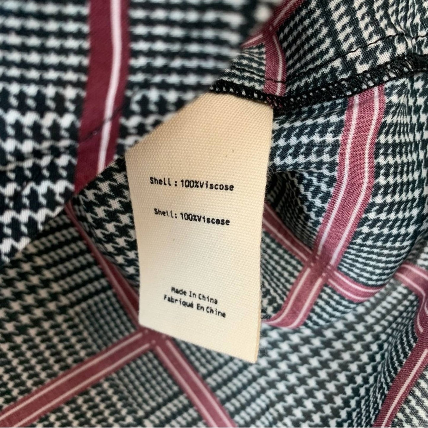L'Agence Nina Check Printed Blouse Small Plaid Twee Button Down Collared Shirt