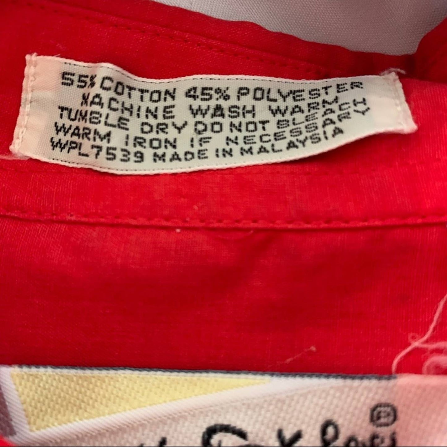 80s Diane Von Furstenberg Button Down Collared Shirt Size Medium Red Orange