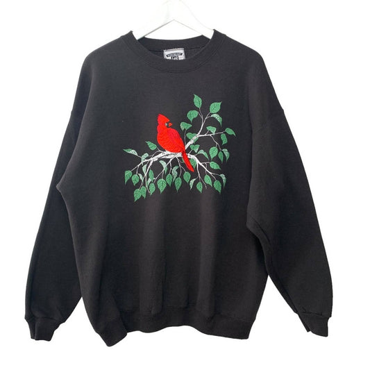 Vintage Lee Heavyweight Embroidered Cardinal Sweatshirt Crewneck Pullover XL