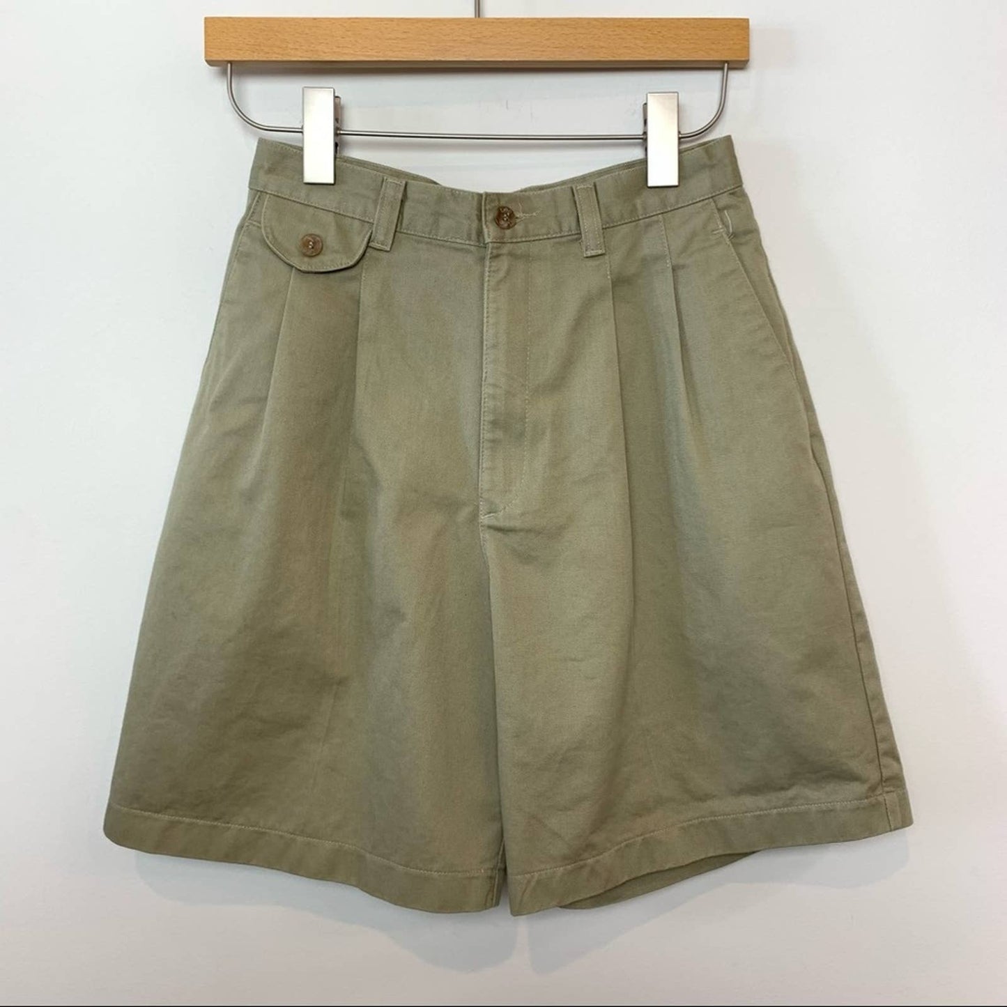Vintage 90s Lee High Rise Trouser Shorts Pleated Front 8 Petite Brown 26