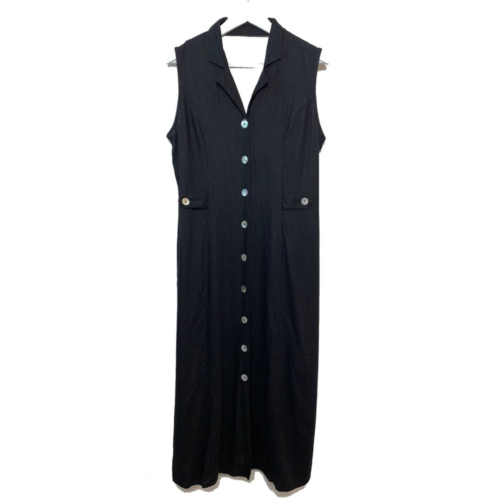 Vintage R&K Originals Black Maxi Dress with Open Back Button Down 12 C –  Lilac Lawson