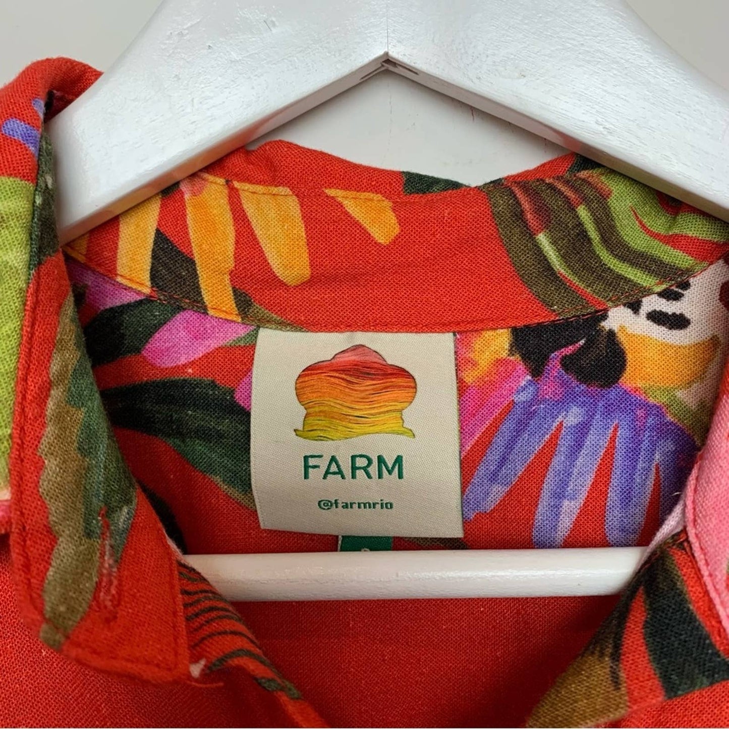 Farm Rio Red Macaw Romper Small Tropical Print