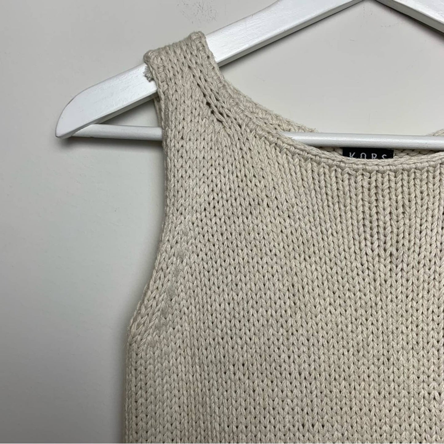 Vintage Michael Kors Cream Knit Tank Top Vest Cotton