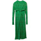 GANNI Green Cutout Twisted Lace Midi Dress Long Sleeve 36