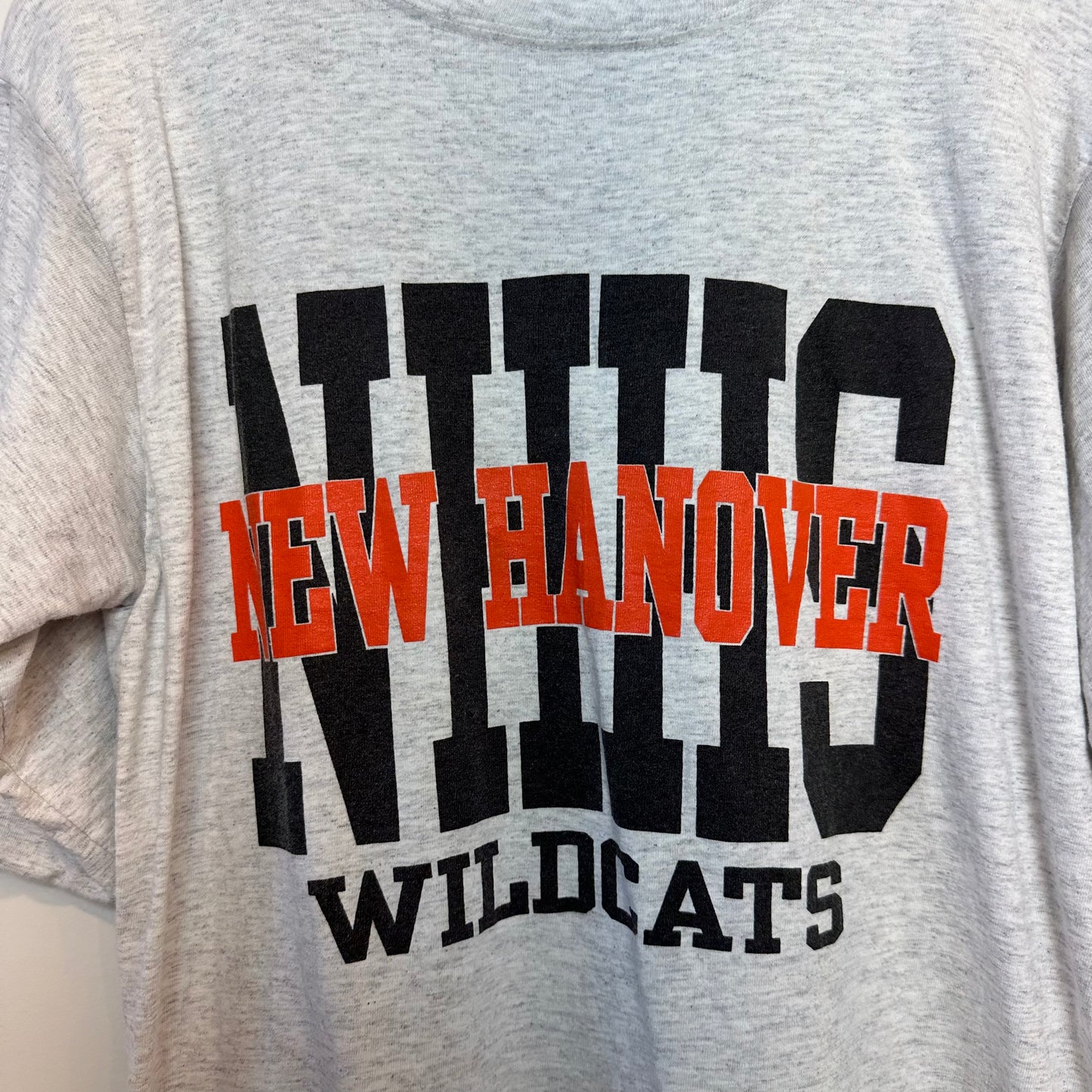 Vintage New Hanover High School Wildcats Double Layered T-Shirt Gray