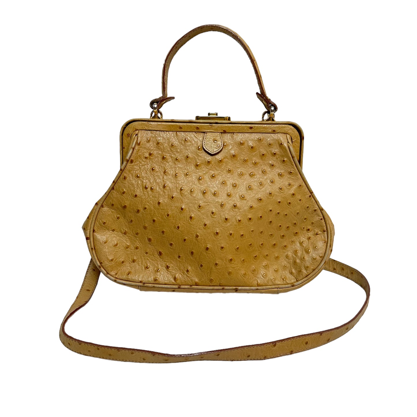 Vintage Saks Fifth Avenue Leather Purse Handbag Top Handle Crossbody Ostrich Printed