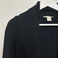 White + Warren Cotton Black Cardigan Tie Front Chunky Knit Medium
