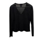 Vintage 90s Ann Taylor Sheer Black Metallic Cardigan Medium