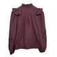 St. Roche Clair Top in Rasin Plum Purple Peasant Long Sleeve High Neck 4