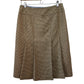 Y2K J. Crew Wool Plaid Midi Skirt Pleated Back Brown 4