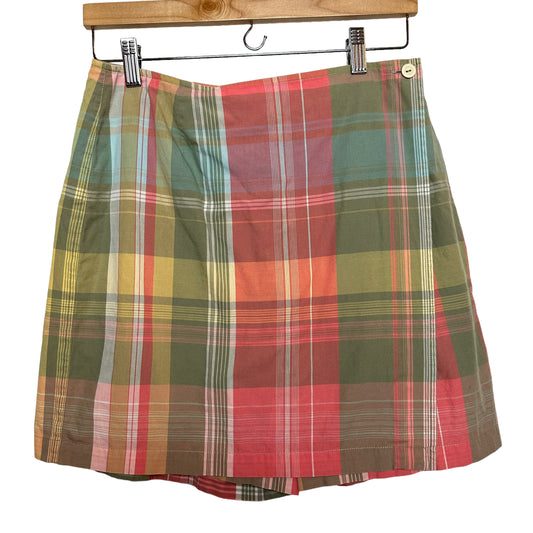 Vintage 90s Liz Claiborne Liz Sport Plaid Skirt Skirt with Shorts Cotton 8