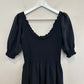 Hill House Home The Nap Dress The Louisa Black Crepe Midi Dress Short Sleeve XS