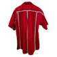 Dickies Short Sleeve Button Down Collared Shirt Red Striped Retro Work Shirt Large