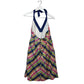 Vintage 90s Lilly Pulitzer Plaid Halter Dress Mini Pink Blue Cotton 4