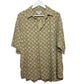 Vintage Liz Claiborne Geometric Patterned Short Sleeve Button Up Shirt Rayon XL