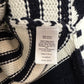 Talbots Fair Isle Navy and White Sweater Turtleneck Chunky Knit Small