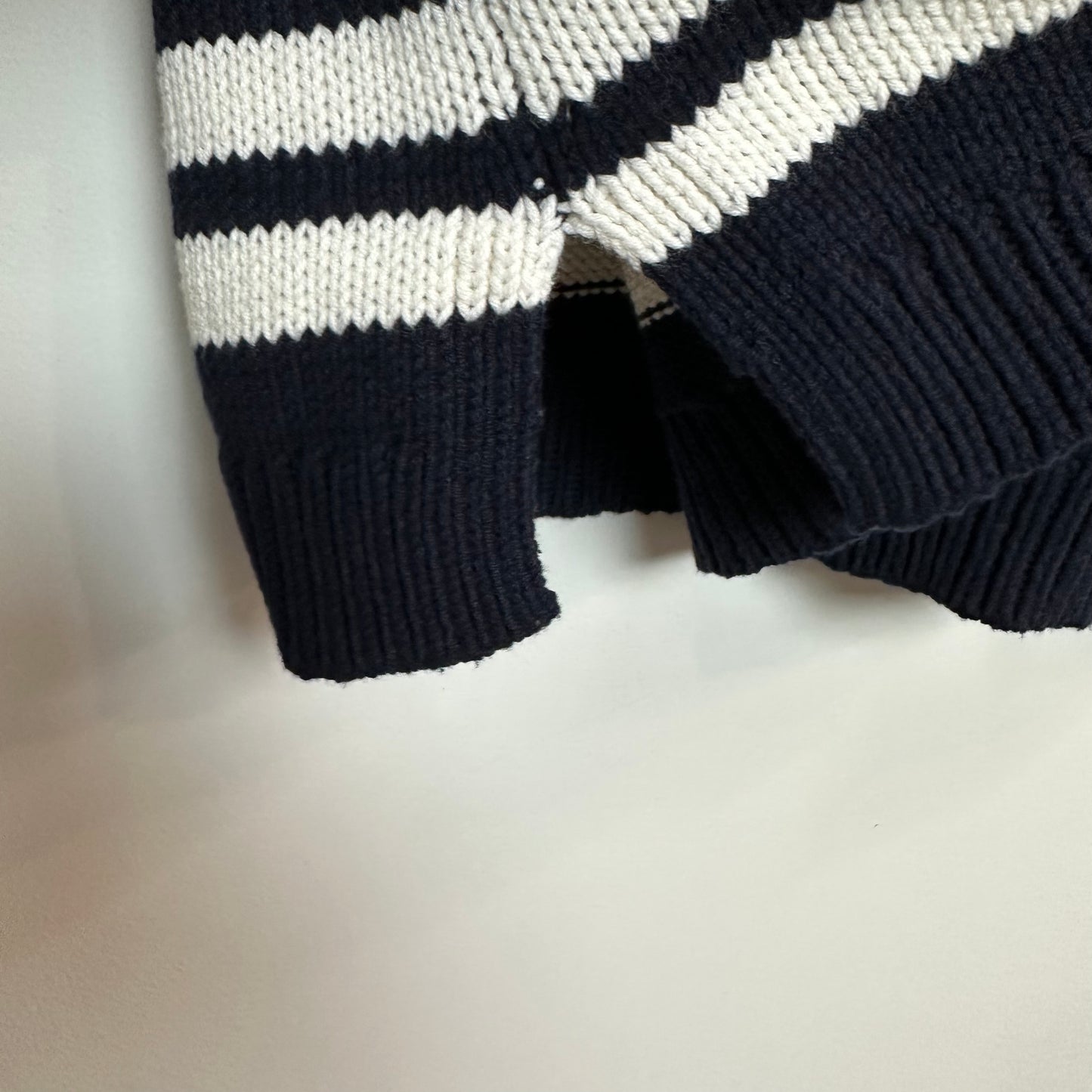 Talbots Fair Isle Navy and White Sweater Turtleneck Chunky Knit Small
