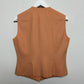 Vintage 80s Bicci Suit Vest with Collar Button Front Peach Wool 8
