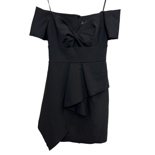 Milly Vanessa Black Dress Off-the-Shoulder Peplum Cocktail Mini 6