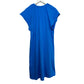Boden Millie Pom Cotton Dress Blue Short Sleeve Knee Length V Neck 14L
