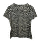 Vintage 90s Y2K Body Action Design Velvet Baby Tee Black and White Leopard Print Short Sleeve Medium