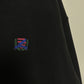 Vintage 90s Jantzen Fleece Pullover Half Zip Black Blue Cozy Warm Medium