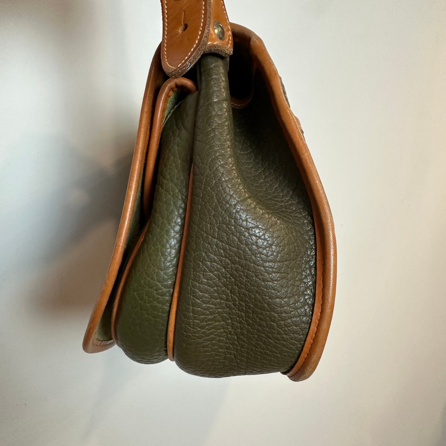 Vintage Dooney and Bourke Horseshoe Bag Crossbody Green All Weather Leather