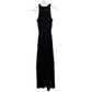 Vintage 70s Knit Maxi Dress High Neck Halter Crochet Wool Blend