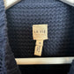 La Vie Rebecca Taylor Merino Peplum Sweater Pullover Navy Blue XS