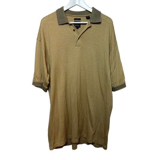 Retro Pebble Beach Polo 60s Two-Ply Cotton Yellow Geometric Large