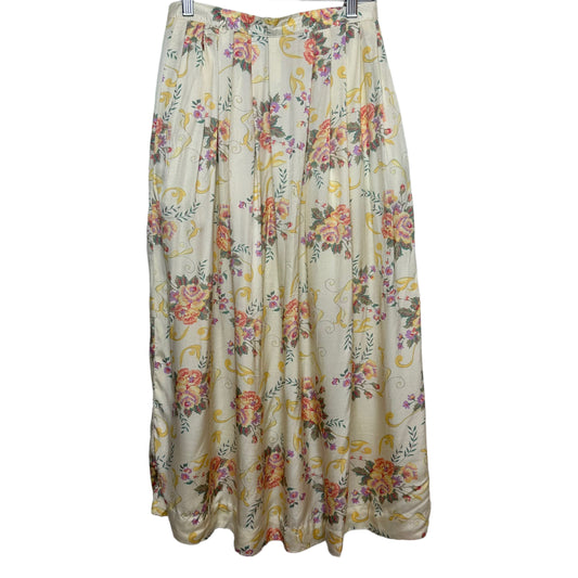 Vintage 80s Components by Susan Bristol Floral Midi Skirt Pleated Made in the USA 8