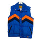 Vintage 70s Camel Goose Down Puffer Vest Goose Feathers Blue Striped Orange Large