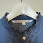 Veronica Beard Tes Chambray Button Down Top Denim Jean Blue Ruffle Western 4