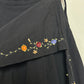 Jayli Wrap Skirt Black Embroidered Flowers Ruffled Midi Tie Waist